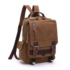 Khaki Sling Bag for Big Man –  Convertible Canvas Large Sling Backpack – Large Canvas Sling Bag for Big Guys