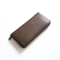 MENS Vintage Brown LEATHER ZIPPER LONG CLUTCH Personalized WALLETs ZIPPER VINTAGE LONG WALLET FOR MEN