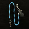 White Beaded Wallet Chain Womens White Lavastone Long Bead Wallet Chain with Keyring - iChainWallets
