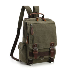 Khaki Sling Bag for Big Man –  Convertible Canvas Large Sling Backpack – Large Canvas Sling Bag for Big Guys