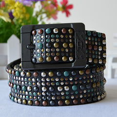 Handmade Genuine Leather Mens Belt Custom Cool Leather Men Black Belts for Men