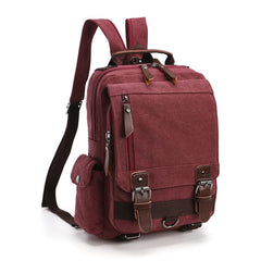 Red Sling Bag for Big Man –  Convertible Canvas Large Sling Backpack – Large Canvas Sling Bag for Big Guys