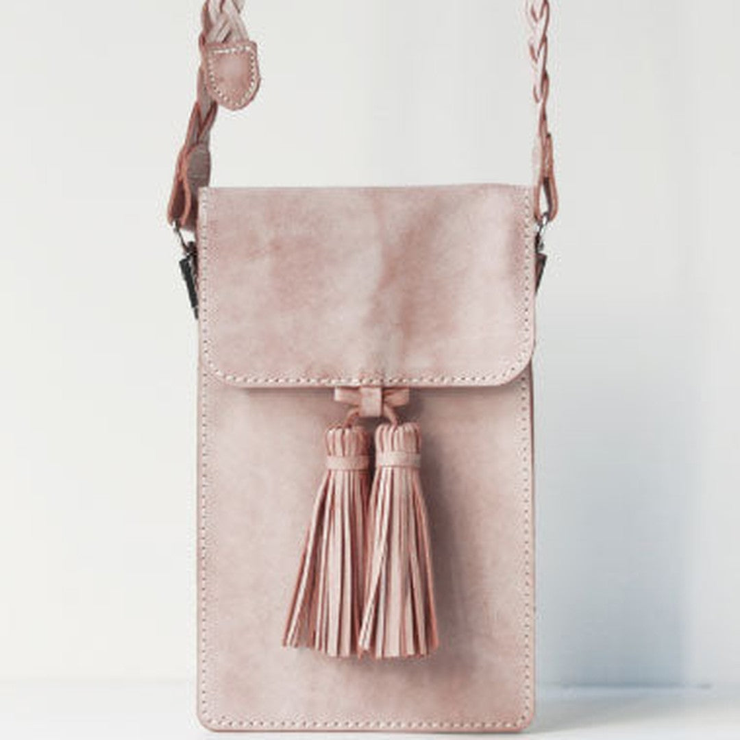 Handmade leather beige purse phone bag shoulder bag cossbody bag purse women