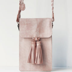 Handmade leather beige purse phone bag shoulder bag cossbody bag purse women