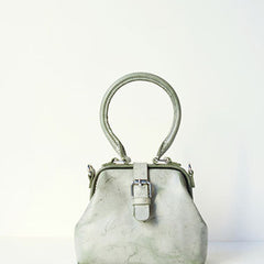 Handmade leather handbag Green doctor bag shoulder bag cossbody bag purse women