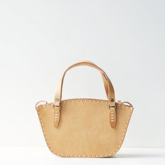 Handmade leather handbag beige shopper bag shoulder bag cossbody bag purse women
