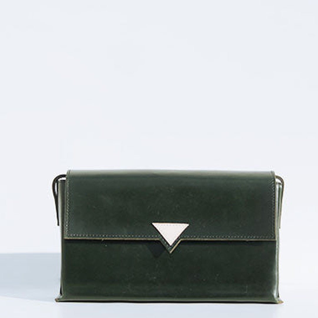 Handmade leather green purse phone bag shoulder bag cossbody bag purse women