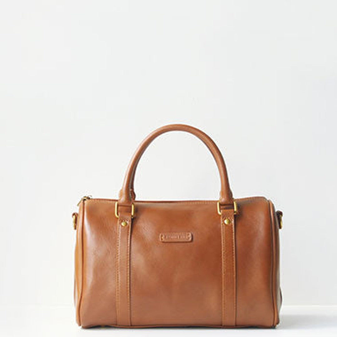 Handmade leather brown boston bag purse shoulder bag handbag purse women
