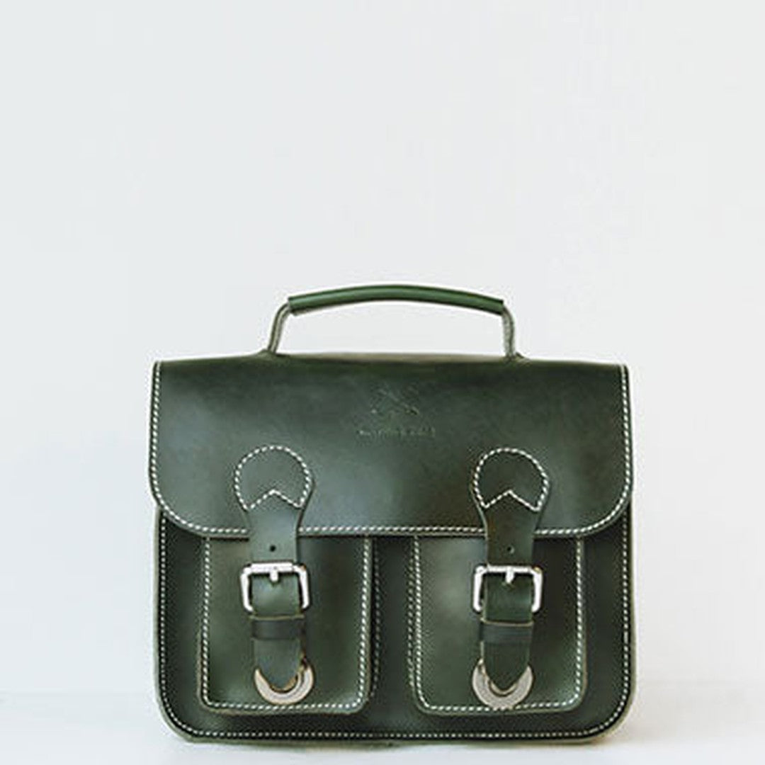 Handmade leather green purse satchel bag shoulder bag cossbody bag purse women