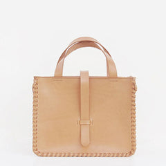 Handmade leather handbag beige shopper bag shoulder bag cossbody bag purse women