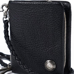Leather biker small trucker wallets leather chain men Black biker long wallets