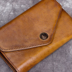Genuine Leather Wallet Vintage billfold Wallet Bifold Wallet Purse For Men Women