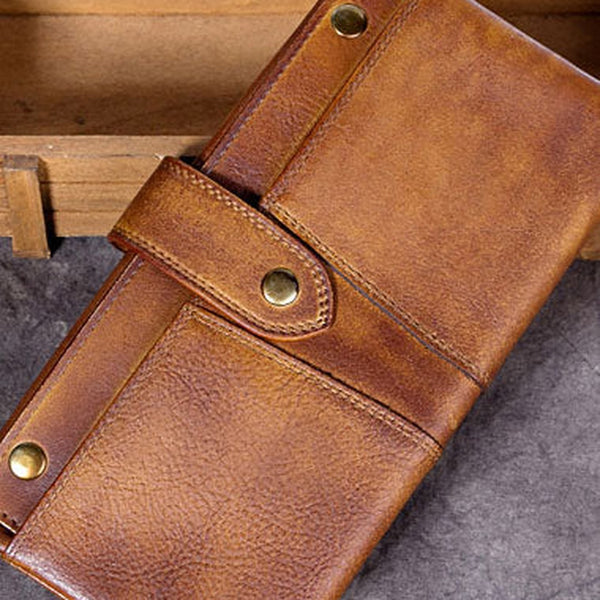 Cool Mens Leather Wallet Long Wallet Vintage Wallet For Men