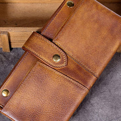 Cool Mens Leather Wallet Long Wallet Vintage Wallet For Men