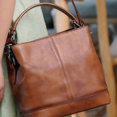 Genuine Leather Handbag Bucket Bag Crossbody Bag Shoulder Bag Purse For Women