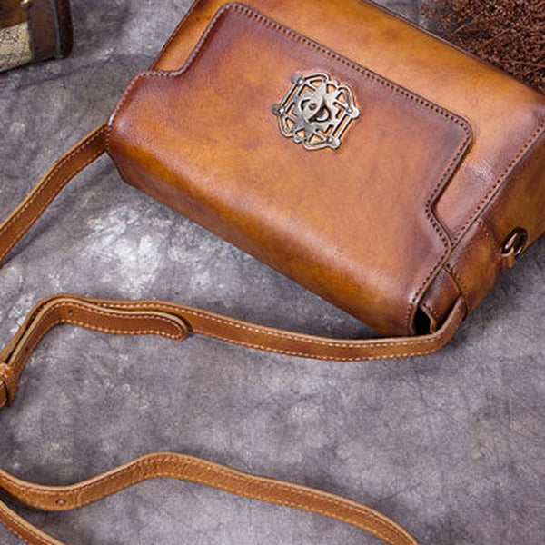 Genuine Leather Handbag Vintage Satchel Bag Shoulder Bag Crossbody Bag Purse For Women