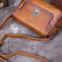 Genuine Leather Handbag Vintage Satchel Bag Shoulder Bag Crossbody Bag Purse For Women