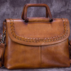 Genuine Leather Handbag Vintage Crossbody Bag Shoulder Bag Purse For Women