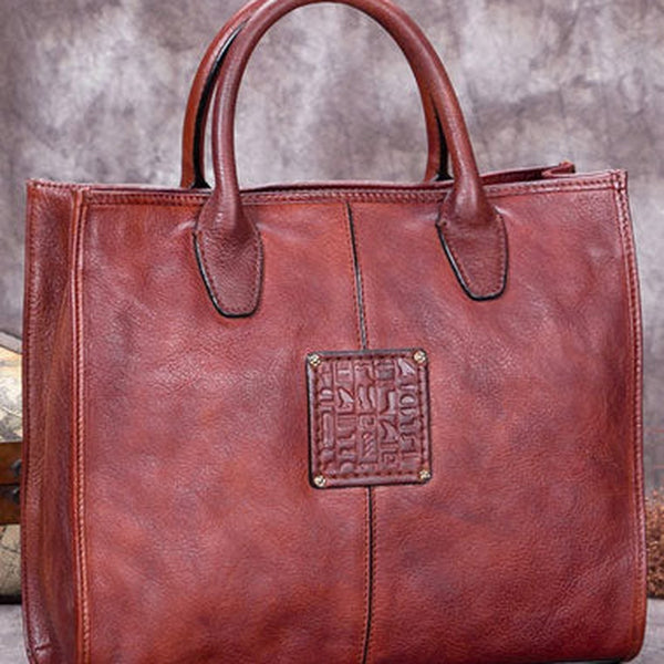 Genuine Leather Handbag Vintage Tote Bag Crossbody Bag Shoulder Bag Purse For Women