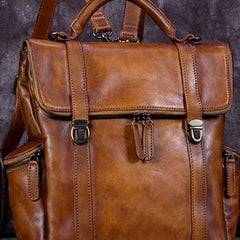Vintage Handmade Womens Leather Backpack Bag Fashion Backpack Purse For Women