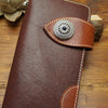 Handmade biker wallet leather with chain brown red brown Long wallet purse for men