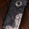 Cool Biker Wallets Handmade Biker Wallet Black Tooled Leather Wallet Biker Chain Wallets