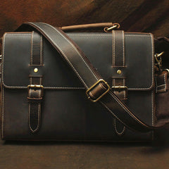 Vintage Leather Messenger Bag Briefcase Handbag Shoulder Bag For Men