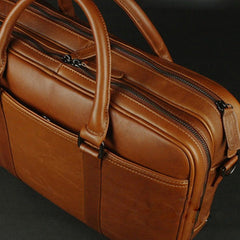 Large leather men Briefcase large vintage shoulder laptop Briefcase Travel Briefcase