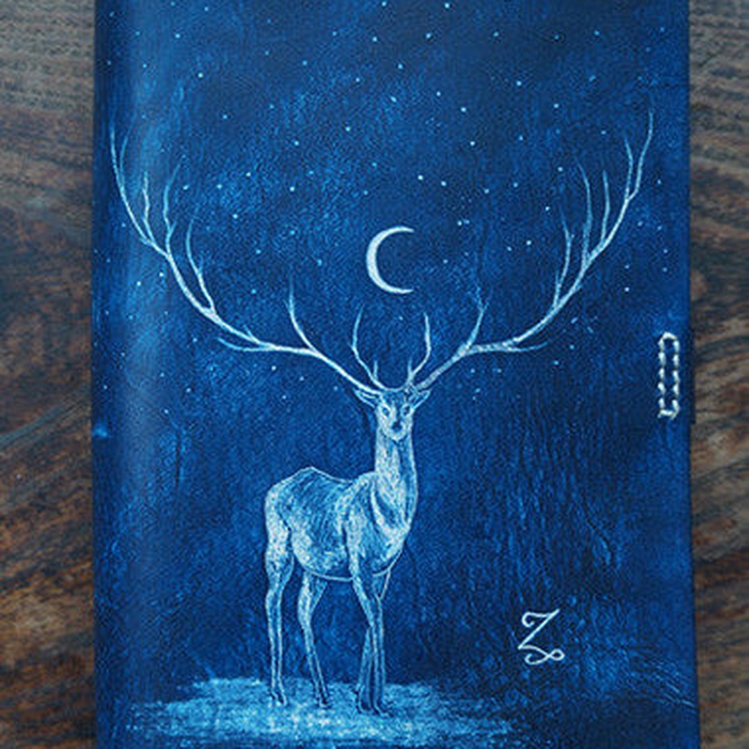 Handmade A5/A6 blue deer custom vintage notebook/travel book/diary/journal