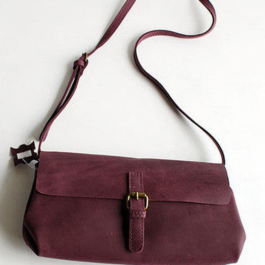 Handmade vintage rustic red leather crossbody messenger Shoulder Bag for women