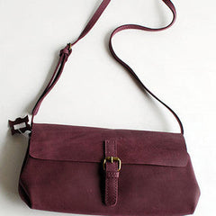 Handmade vintage rustic red leather crossbody messenger Shoulder Bag for women