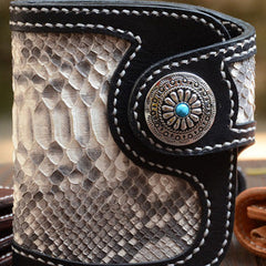 Handmade Leather Small Biker Chain Wallets billfold Biker Wallets for Men Chain Wallet