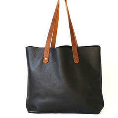 Handmade black modern fashion leather small tote bag shoulder bag handbag for women