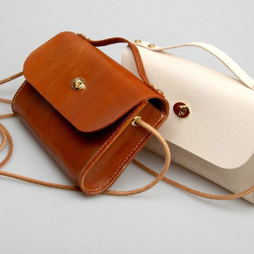 Handmade vintage leather crossbody small Satchel bag shoulder bag for women girl lady