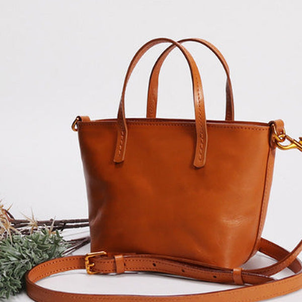 Brown Womens Leather Tote Purses Handbag Shoulder Bag for Women Leather Small Shopper Bag