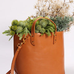 Handmade Leather Tote Purse Bucket Bag Handbag Shoulder Bag Large for Women Leather Shopper Bag