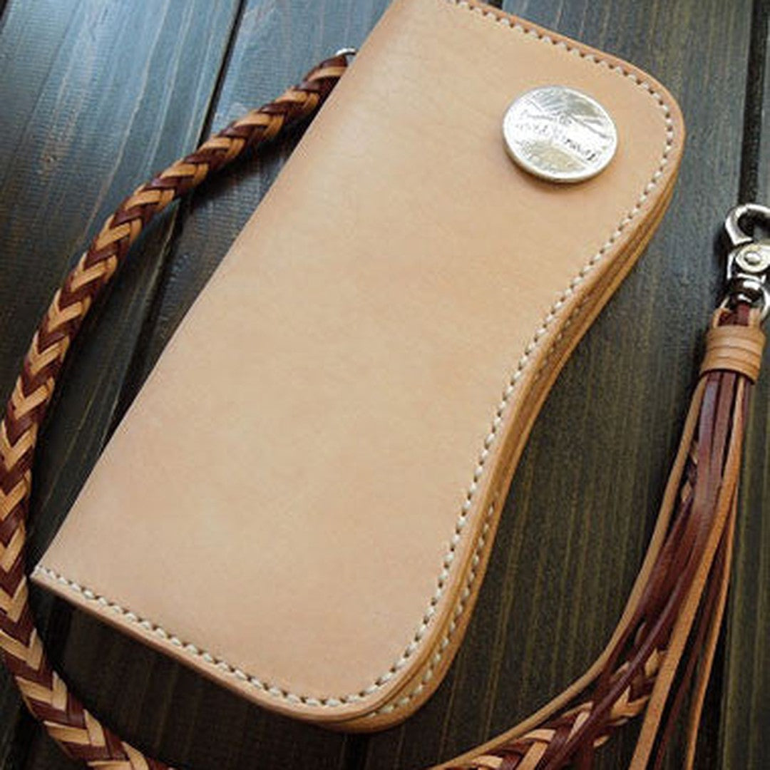Handmade biker wallet chain leather bifold trucker wallet Long wallet purse for men
