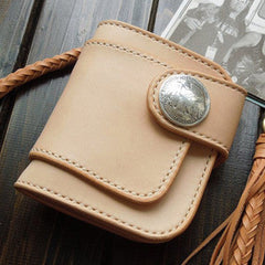 Handmade Leather billfold biker wallets trucker wallets chain leather Small leather Chain wallet for men