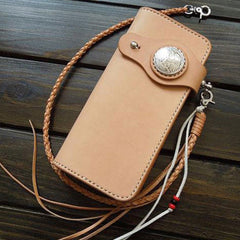 Handmade biker wallet chain leather bifold trucker wallet purse Long wallet for men