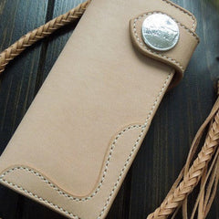 Handmade biker wallet chain leather bifold trucker wallet Long wallet purse for men