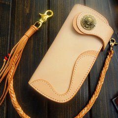 Handmade biker wallet chain leather bifold trucker wallet Long wallet purse for men