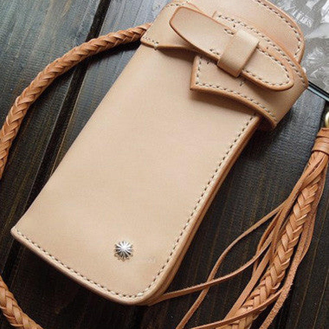 Handmade leather chain biker wallet bifold trucker wallets Chain Long wallets for men