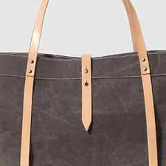 Handmade Canvas Leather purse handbag shoulder bag beige for women leather tote bag