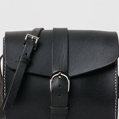 Handmade Leather purse crossbody bag black for women leather shoulder bag
