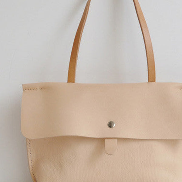 Handmade Leather handbag shoulder bag beige for women leather shoulder bag