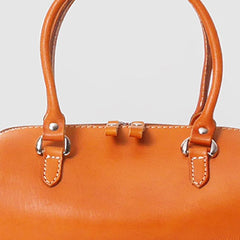 Handmade Leather handbag shoulder bag Boston bag for women leather shoulder bag