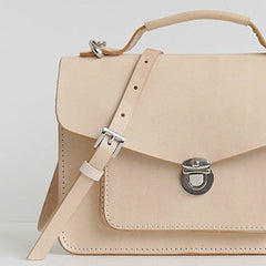 Handmade leather crossbody Satchel School messenger Shoulder Bag for women