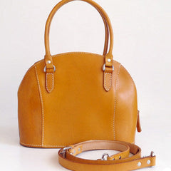 Handmade Leather handbag shoulder bag yellow brown for women leather shoulder bag