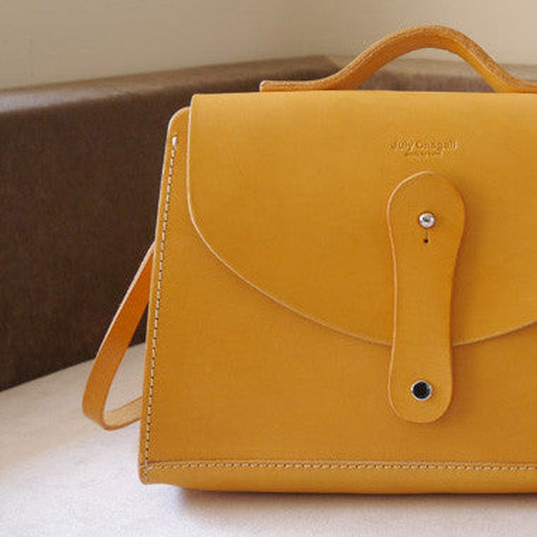 Handmade leather crossbody Satchel School messenger Shoulder Bag for women