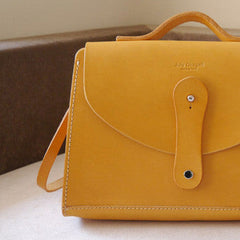 Handmade leather crossbody Satchel School messenger Shoulder Bag for women